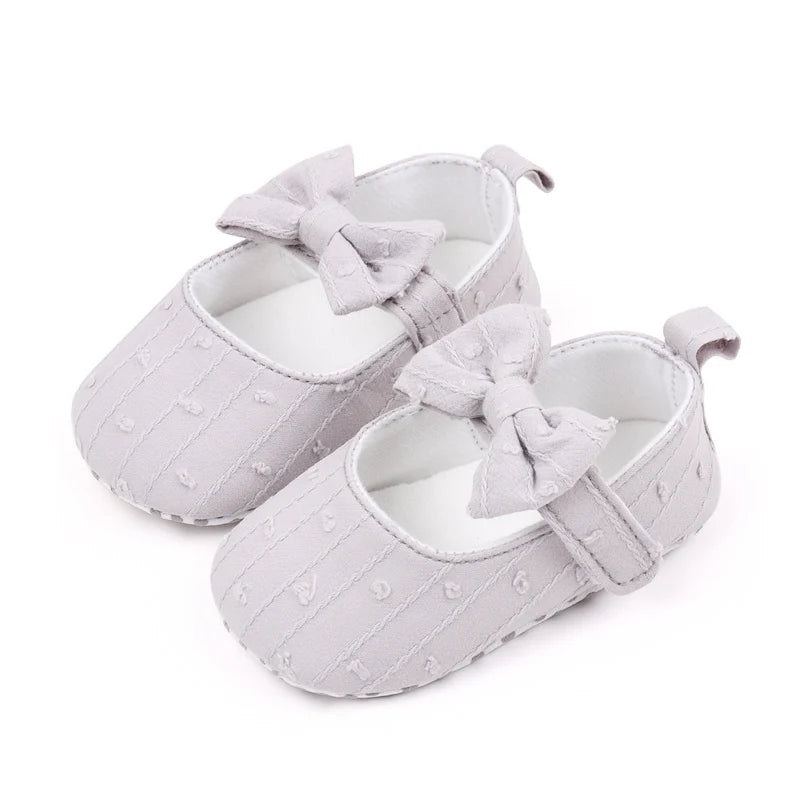 Spring Autumn New Product 0-1 Years Old Girls' Shoes with Soft Soles Embroidered Bowknot Fashionable and Cute Baby Learning WalK