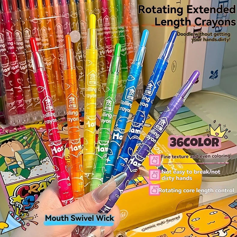 36/12 Pcs Rotate Color Crayola Set Washable Crayons for Kids Bulk Crayons for Arts & Crafts Back To School Art Supplies Crayons