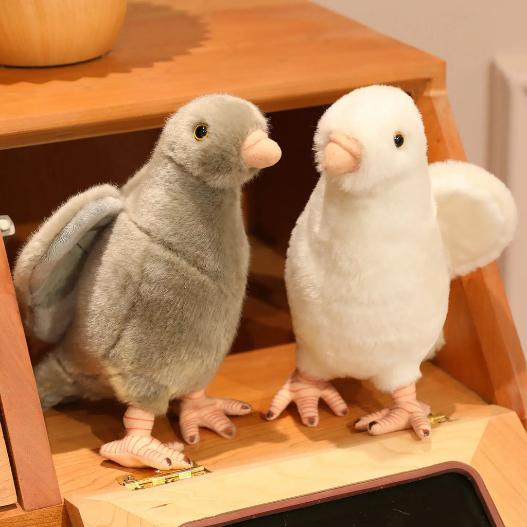 Grey White Simulation Pigeon Plush Toy Peace Dove Stuffed Animal Doll for Kids Home Decor And Photography Props