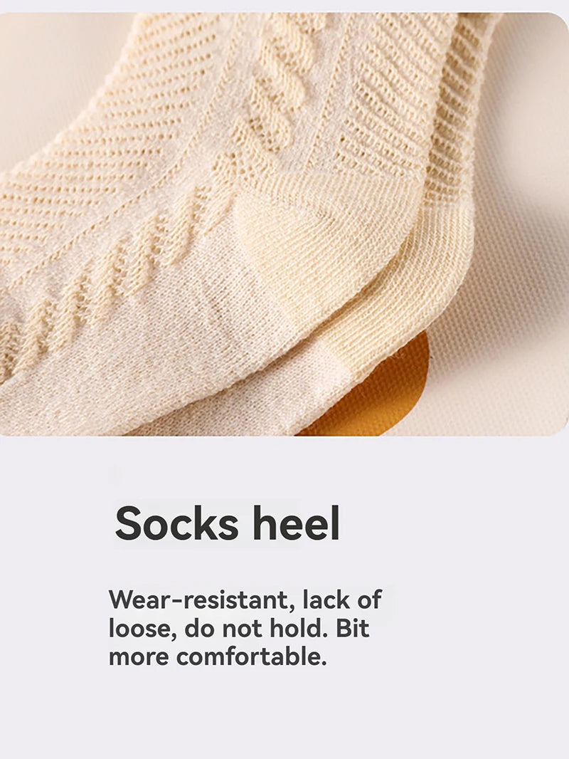 4pcs Newborn Socks Baby Summer Thin Cute Cute Mid Tube Short Socks Fashion New Baby Boneless Breathable Mid Tube Socks