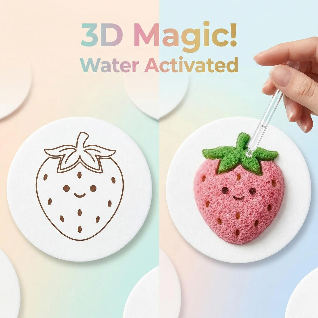 [20Pcs/50Pcs] Magic 3D Foam Explosion Art Paper Water Activated Expanding Drawing Board Kids DIY Craft Toy Puffy Texture Paintin