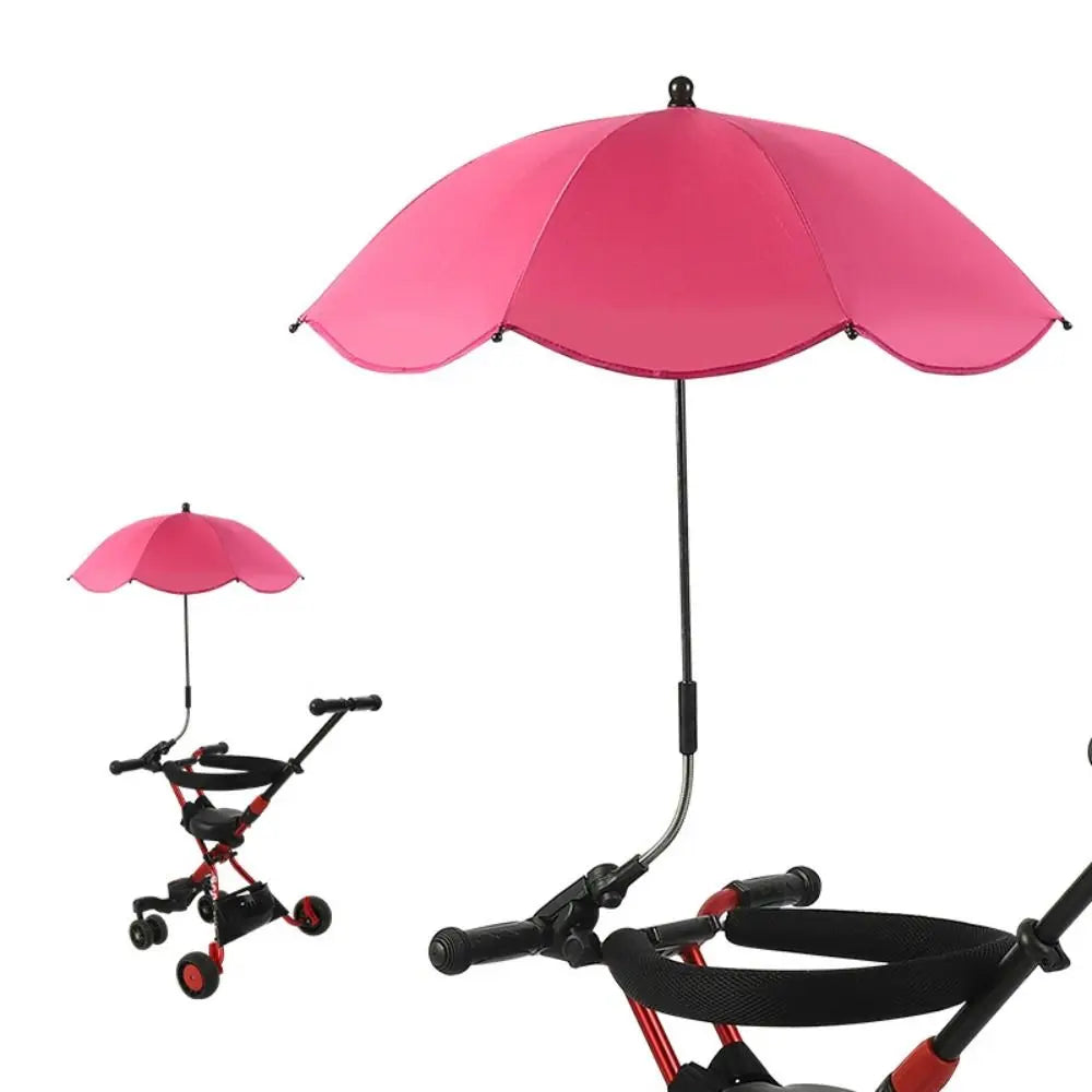 360° Baby Stroller Folding Umbrella UV Sun Rain Protection Sunshade Baby Pram Parasol Adjustable Outdoor Pushchair Canopy