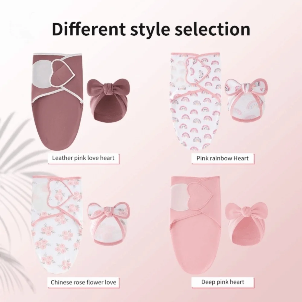 Bowknot Blanket Hat Set Soft Fabric Lightweight Material Newborn Photography Blanket Flower Adjustable Wrap