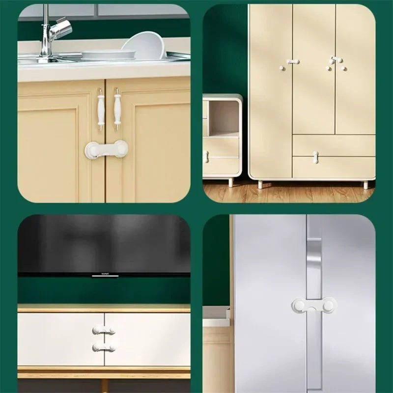 2-6Pcs Security Protection Lock Home Baby Safety Multifunction Drawer Lock Child Protect Toilet Refrigerator Lock Door Buckle