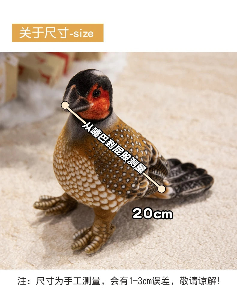 New Pretty Printing Simulation Guinea Fowl Plush Toys Cotton Stuffed Colorful Bird Doll Funny Desktop Pet Room Decor Nice Gift