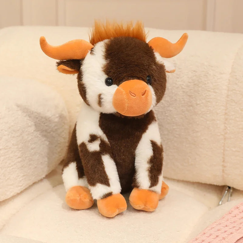 New 1pc 30cm Treasuringu New Highland Cattle Stuffed Toys Highland Cow Plush Toy Soft Animals Fluffy Doll Birthday Gift For Kids