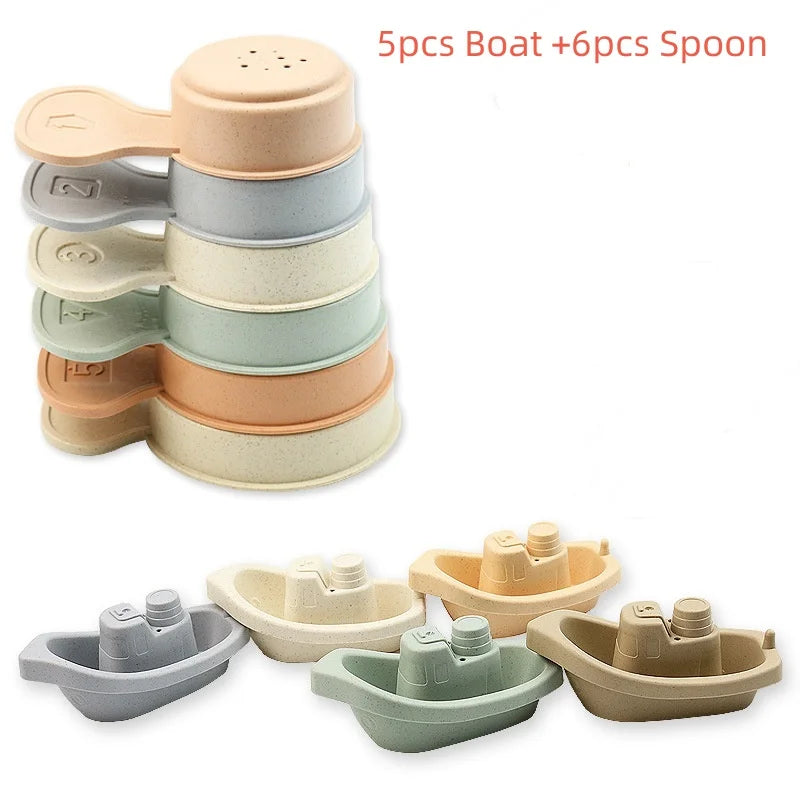 Ocean Series Silicone Bath Toys For Babies Squirting Water Bath Toy Set For Toddlers