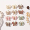 12Pcs Mini Butterfly Knitted Crochet Hair Clips for Baby Girl Handmade Headgear Wool Braided Hairpins Hair Accessories