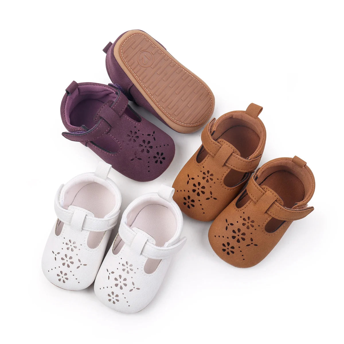 Baby Shoes For Boys And Girls, New Style, 0-1 Year Old, Hollow Out Rubber Sole, Anti-slip And Breathable Learning
