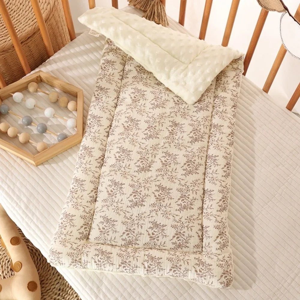Washable Cartoon Baby Stroller Cushion Rainbow Rabbit Trolley Mattress Cotton Flower Baby Seat Cushion Toddler