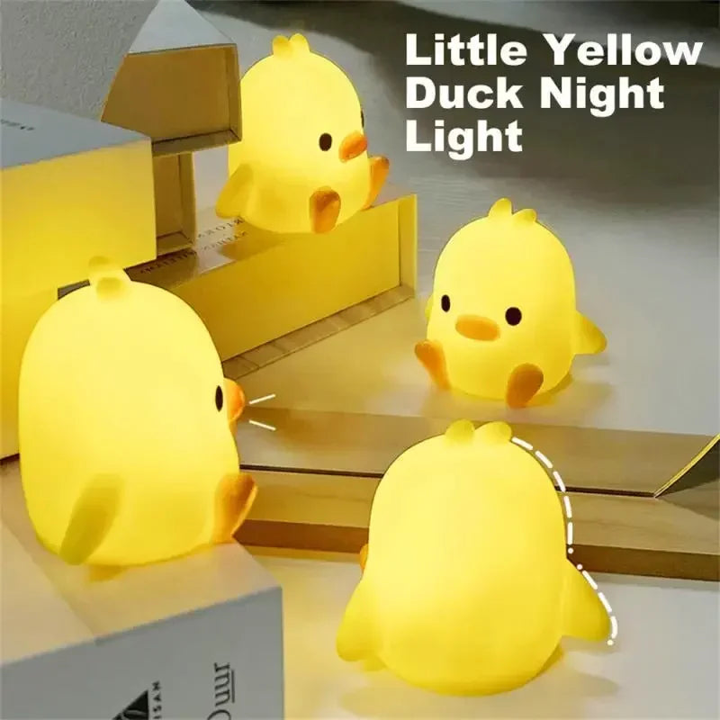 Cartoon Little Yellow Duck Night Light Built-in Battery Night Light No Harm Eyes Children Sleeping Lamp Bedroom Decor Light