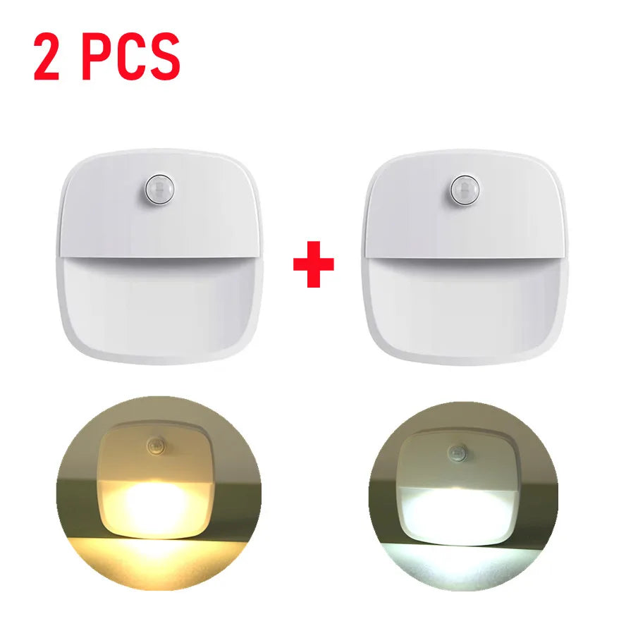 LDHLM Mini Led Motion Sensor Night Light AAA Battery Powered Wall Mount Bedroom Staircase Closet Lamp