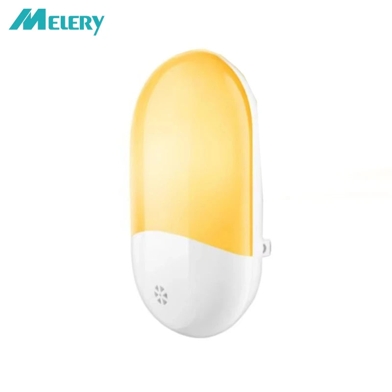 Melery LED Sensor Light EU Plug Night Warm White Nightlight Dusk/Dawn for Children Home Bedroom Bathroom Kitchen Hallway Stairs