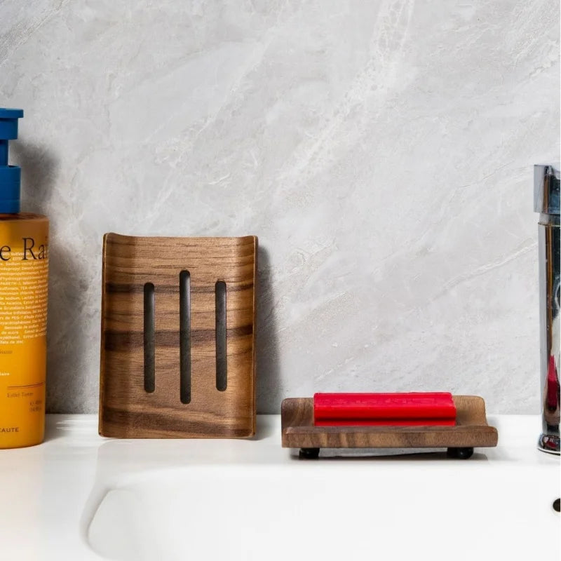 Bathroom Soap Box Walnut Wood Soap Box  Bathroom Soap Holder, Soap Storage Rack Bathroom Washroom Tools