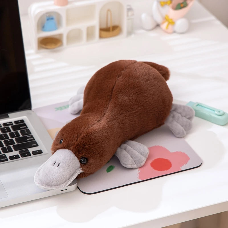 Simulation Cute Platypus Plushie Stuffed Animal Plush Doll Pillow Toy Super Soft Grey Lying Plush Toy High Quality Kid Toy Gfit