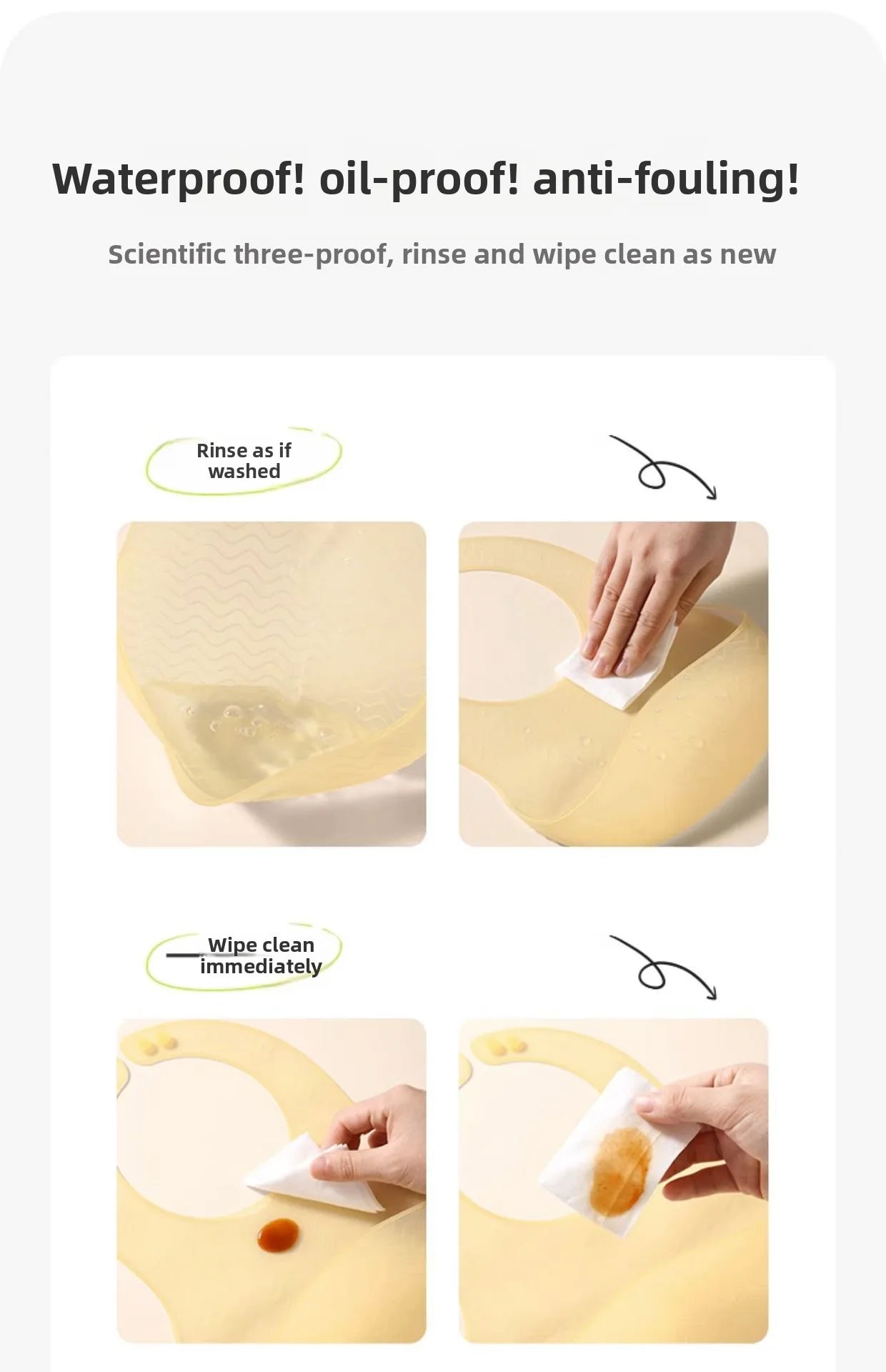 1 Pc Baby Silicone Jelly Bib Lightweight Widen Shoulder With PP Box Water Proof Adjustable Length Design Baby Tableware Bib