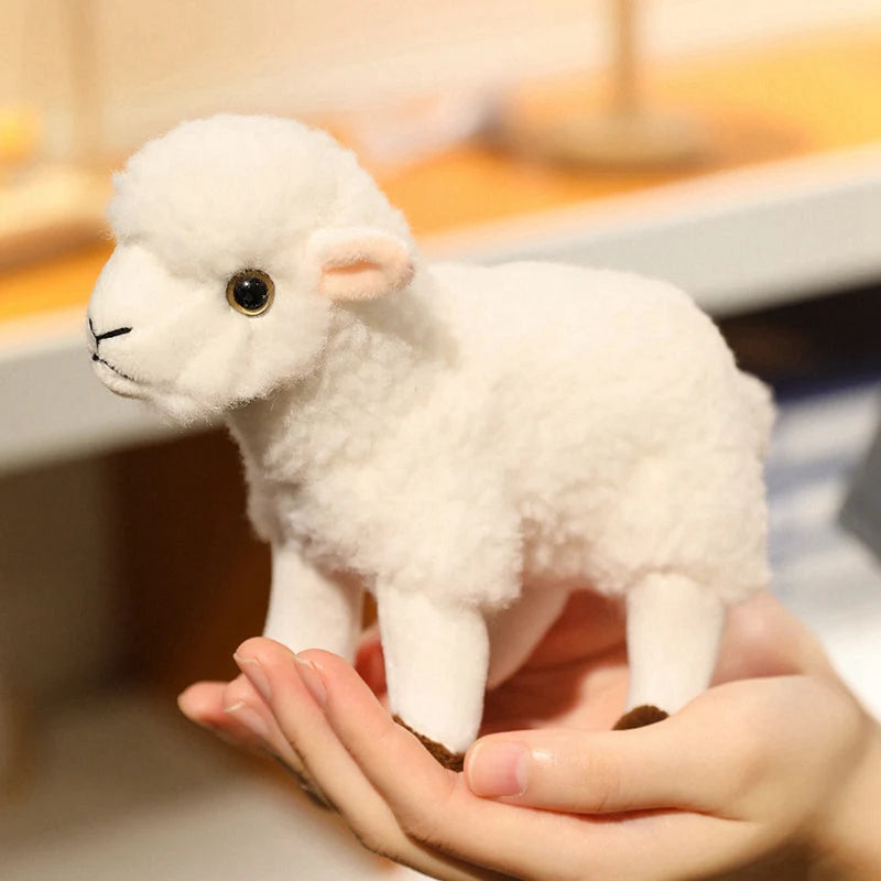 Wholesale Sale Realistic Sheep Plush Toys Soft Stuffed Standing Sheep Doll Pendants Cute Delicate Keychian Pendants Bags Decor