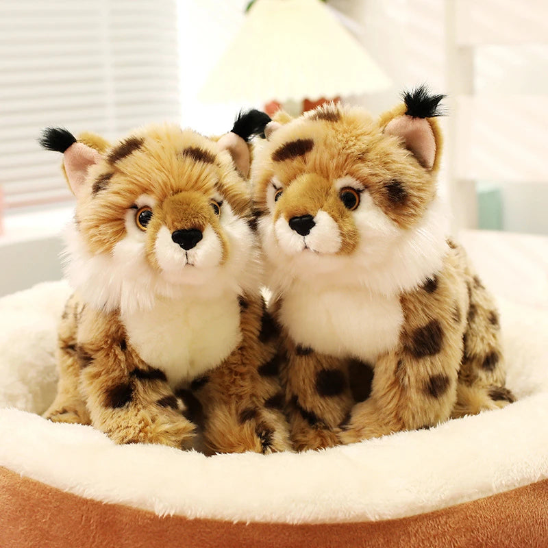 25CM Anime Yellow Leopard Plush Toy Ultra-Soft Simulated Animal Cute Wildlife Doll Lifelike Collectible Kids Gift