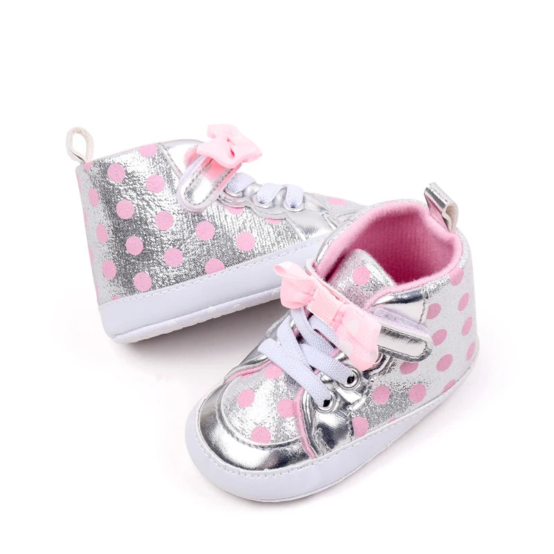 Baby Girl Spring and Autumn Butterfly Bowknot Soft Sole Comfortable Prewalker Shoes Indoor Outdoor Walking Shoes First Walkers