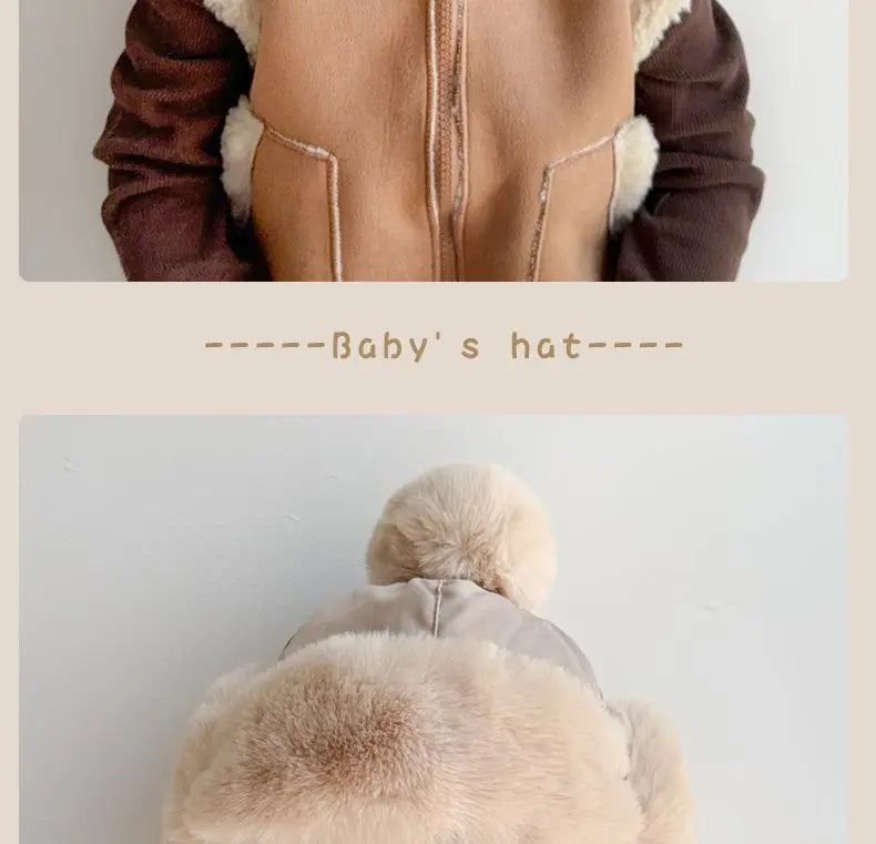 Baby Hat Autumn Winter Windproof Warm Hat Children's Ear Protection Pullover Hat Boys Girls Thickened Plush Lei Feng Hat