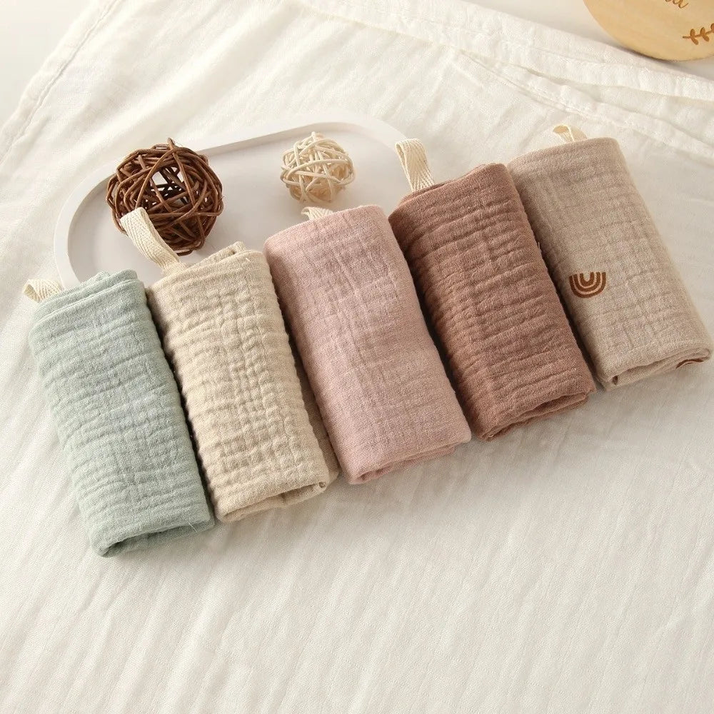 New 4-Layer Pure Cotton Baby Cotton Washcloth Absorbent Gauze Cotton Square Towels Soft Baby Towels Newborn Burp Cloth