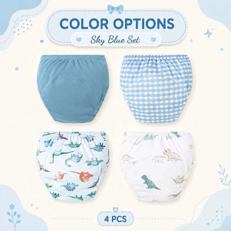 4Pcs Baby Diaper Training Pants Toddler Underwear Cotton Washable Infant Nappies Cloth Diapers Reusable Kids Shorts 11-18kg