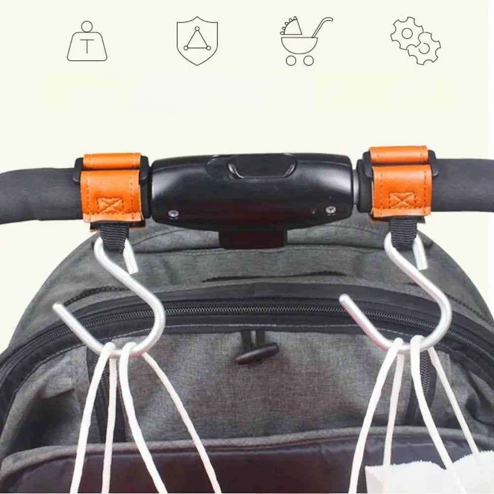Cartoon S Shape Baby Stroller Hooks PU Solid Color Hanging Hook Stroller Accessories Cartoon Stroller Accessories Baby