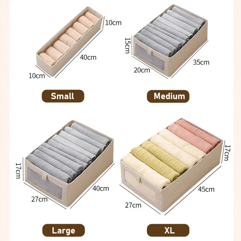 1Pcs Foldable Boxes Pants Storage Box Clothes Organizers of Cabinets and Drawers Fabric  for Bedroom Wardrobe Organization Home