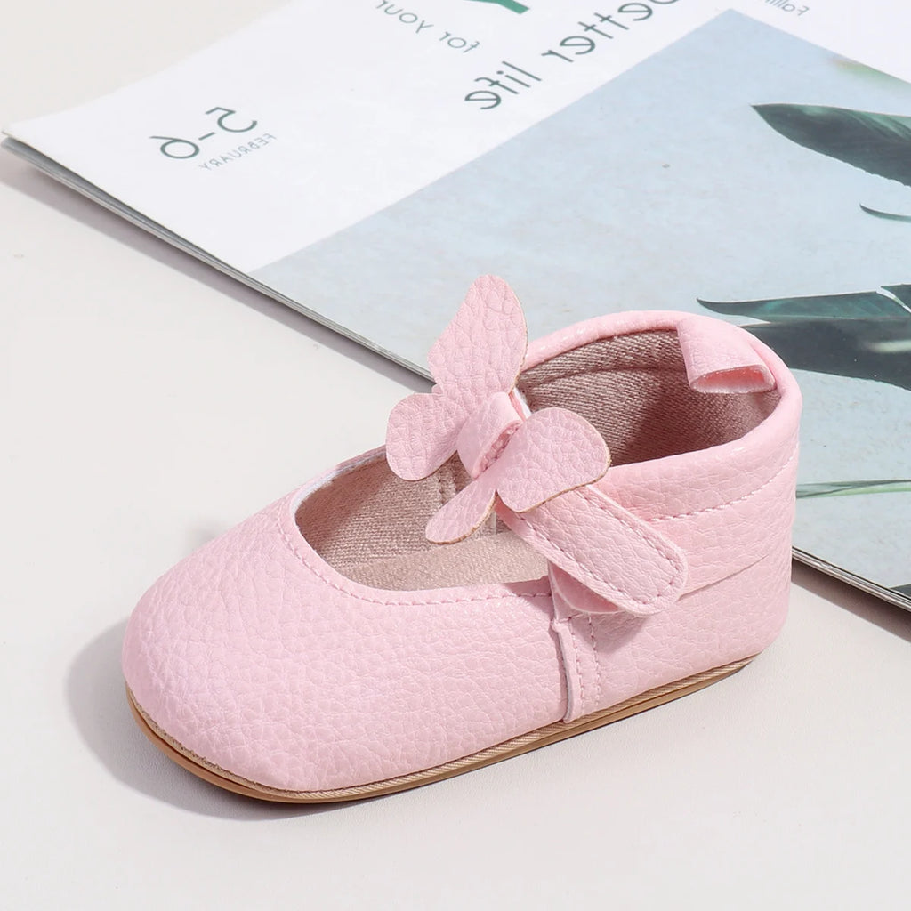 New Spring And Summer Baby Shoes Indoor Learning Shoes Butterfly Velcro Princess Shoes Anti-slip Baby Shoes