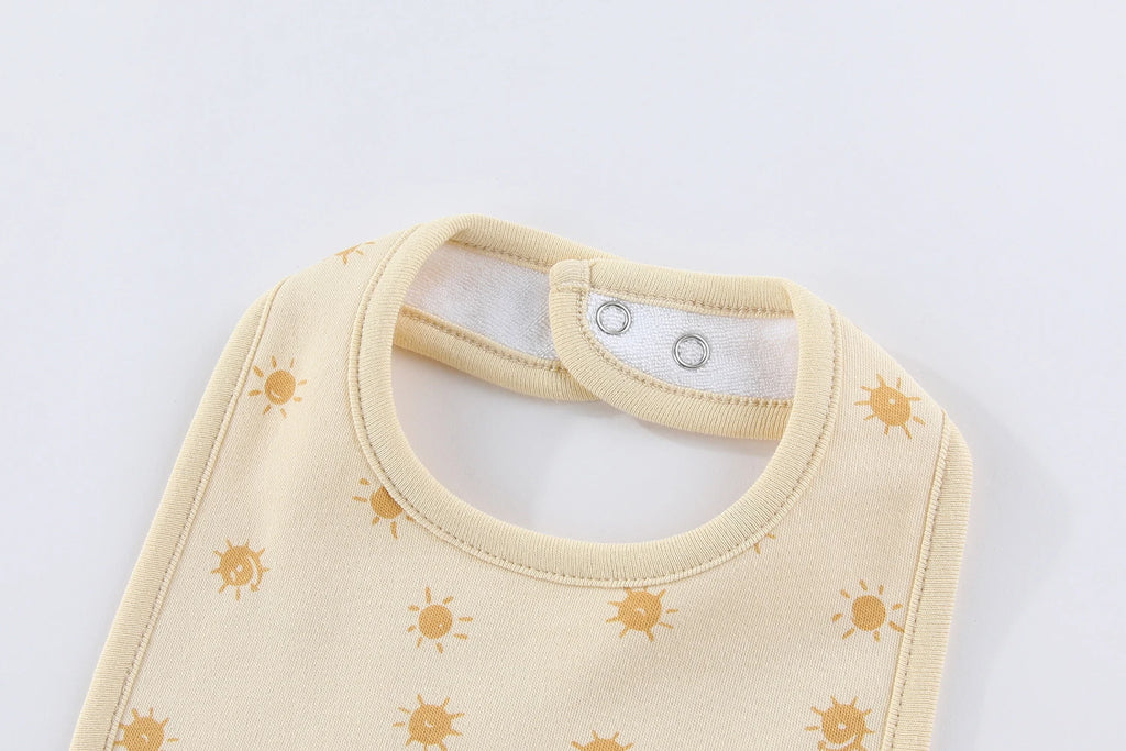 5-Piece Baby Unisex Bibs 0-12 Months Infant Accessories Baby Boys Girls Button Saliva Towel