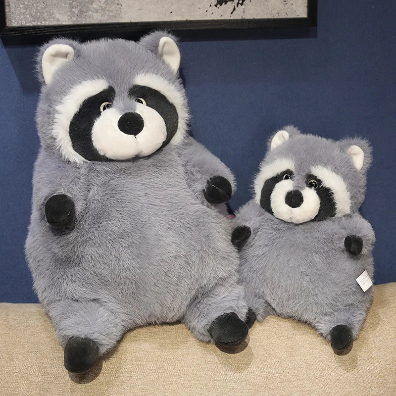 Artificial Fat Raccoon Plush Doll Grey Round Raccoon Animal Plush Toy Super Soft Christmas Gift For Boys And Girls