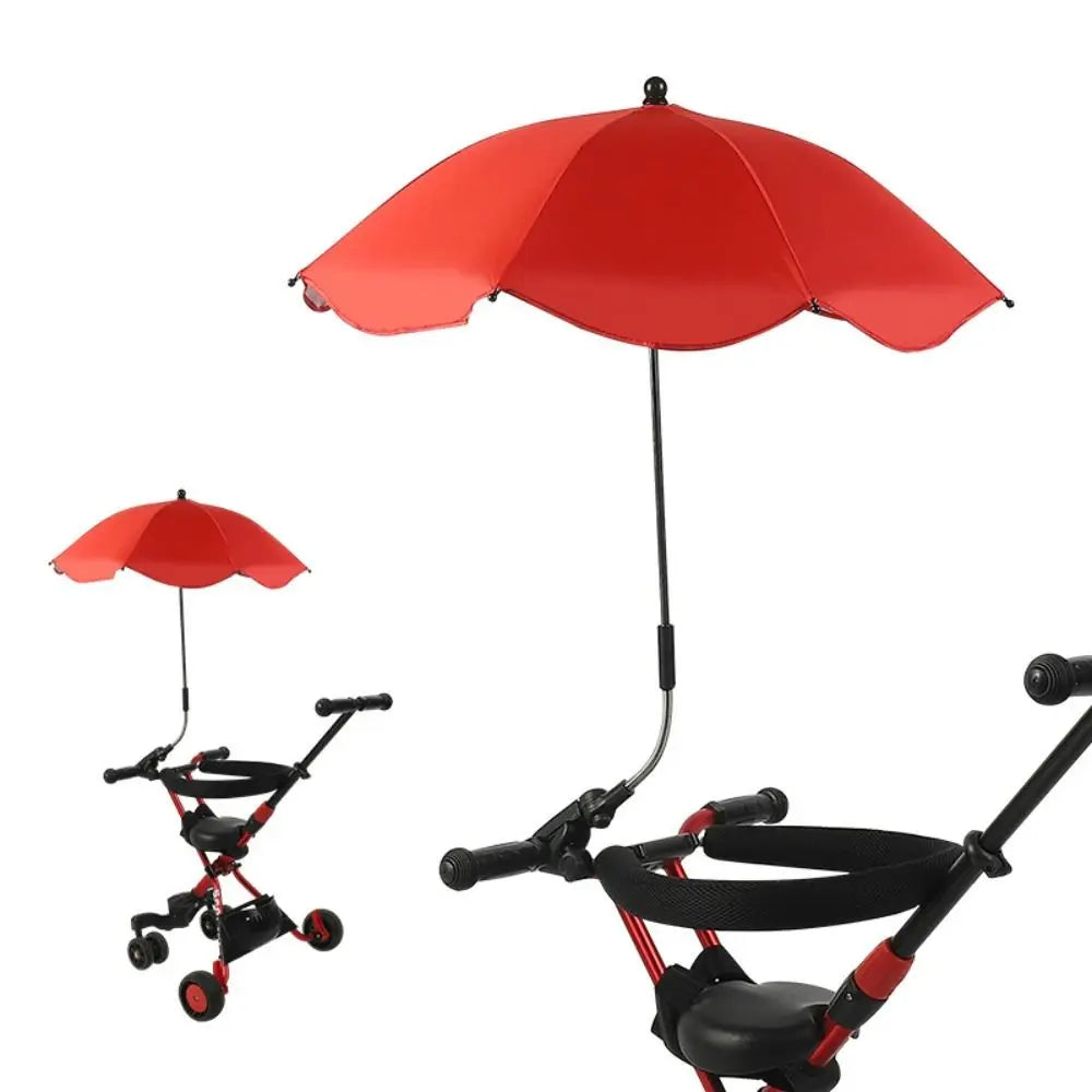 360° Baby Stroller Folding Umbrella UV Sun Rain Protection Sunshade Baby Pram Parasol Adjustable Outdoor Pushchair Canopy