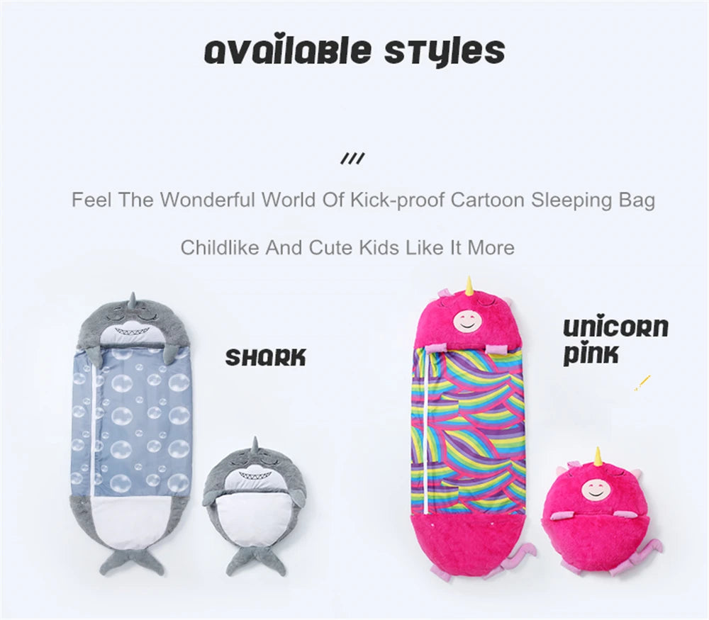 Kids Cartoon Sleepsacks Children's Sleeping Bag With Pillow Plush Doll Pillow Boys Girls Baby Animal Sleep Sack For Birthday