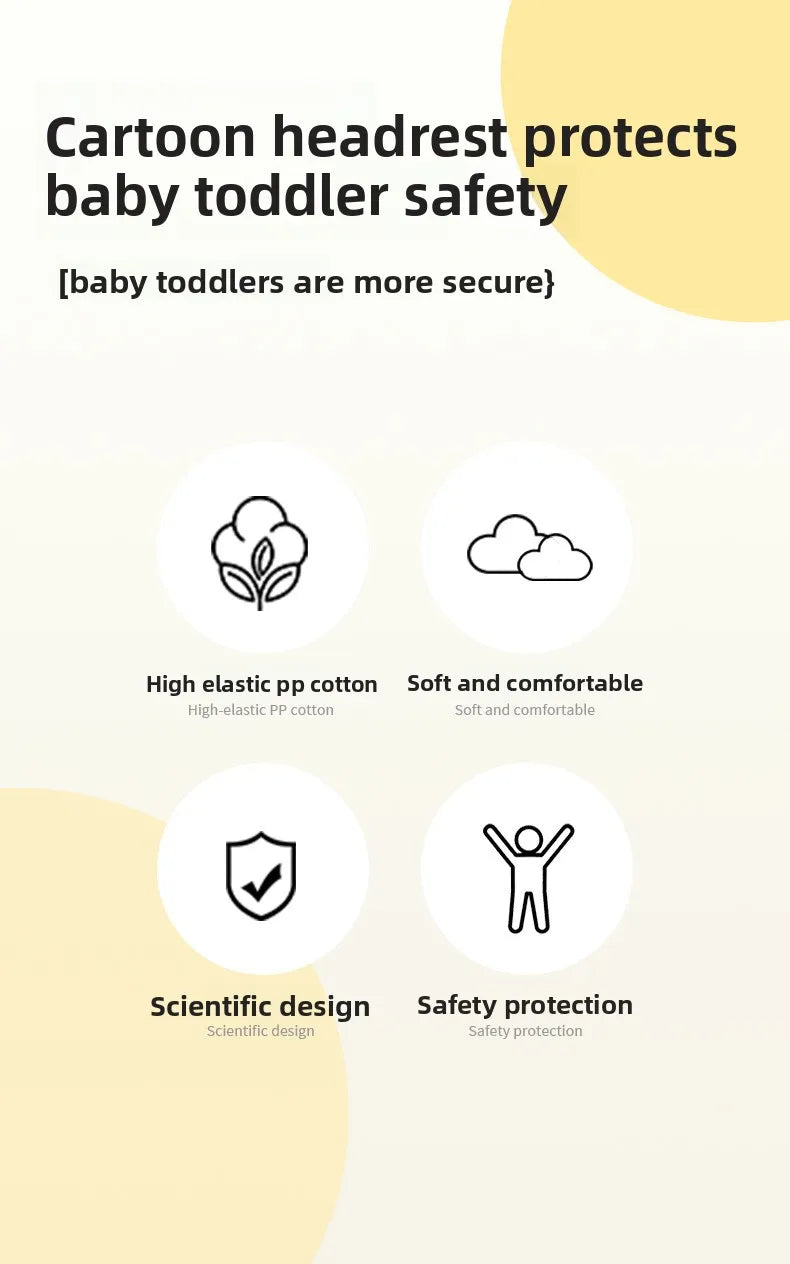 Newborn Headrest Security Pillows Backpack Toddler Baby Head Fall Protection Pad Cushion Cartoon Soft Security Pillows Backpack