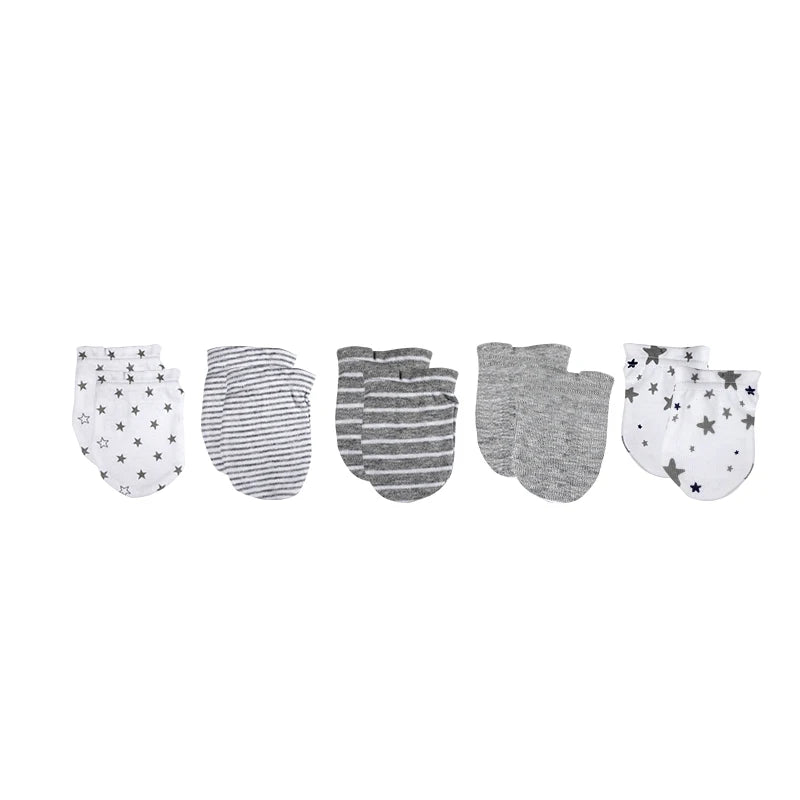 Kiddiezoom Newborn Gloves 0-6M 4/5 Pairs 100 Percent Cotton Breathable Baby Mittens For Newborns