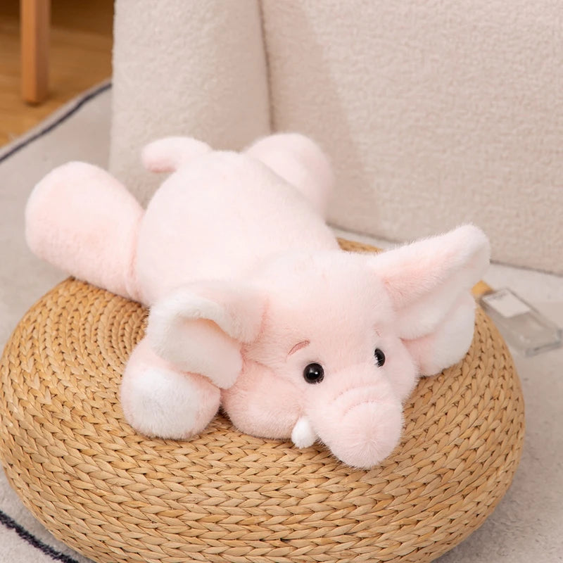 Fluffy Cute Nordic Style Plush Elephant Toy Lovely Lying Elephant Appease Toy Stuffed Soft For Girls Xmas Gift