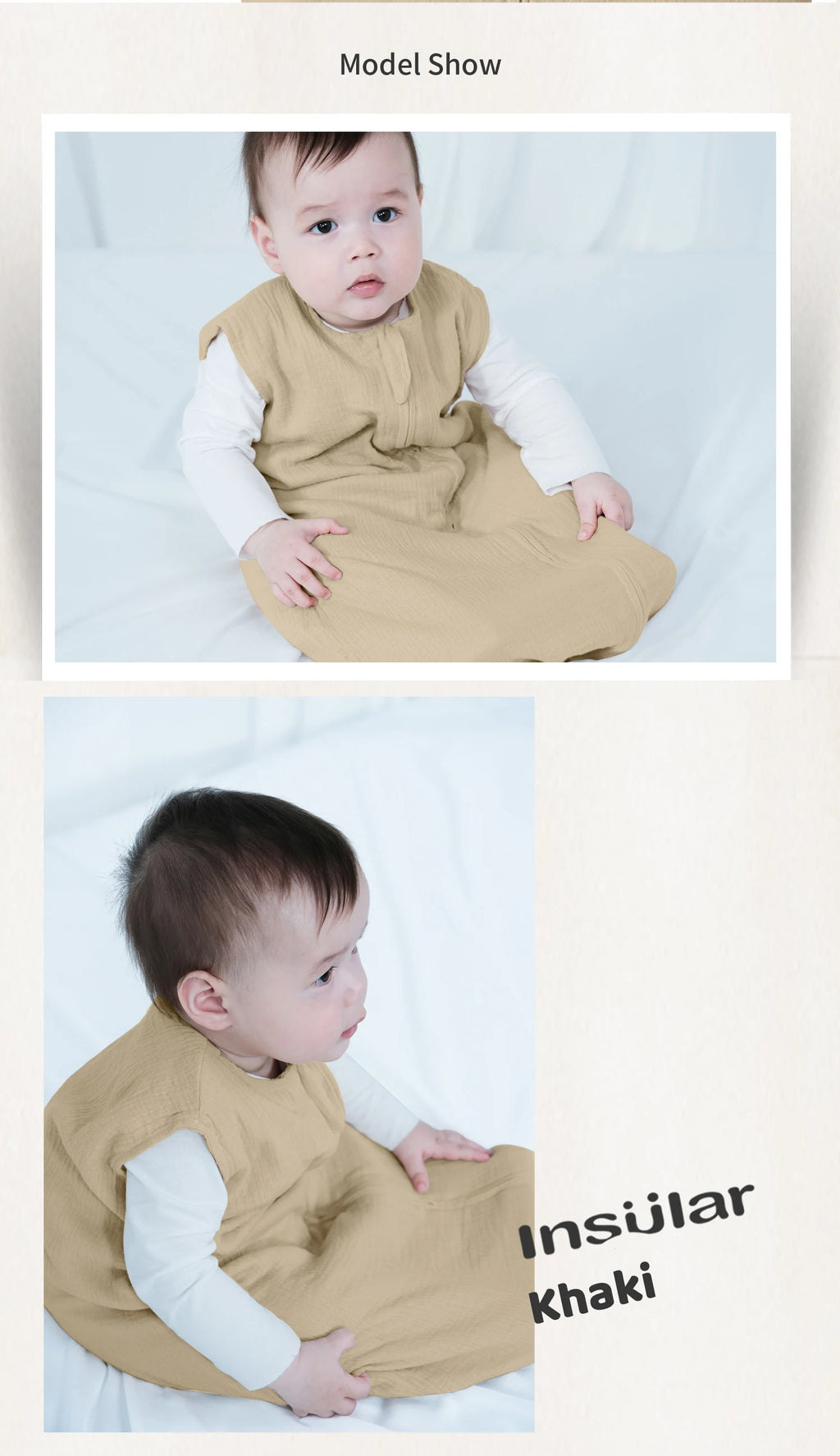 Baby Sleeping Bag Newborn Swaddle Sleeveless Sleep Sack Summer Thin Premium Muslin Cotton Soft 2-Ways Zipper Easy Diaper Changes