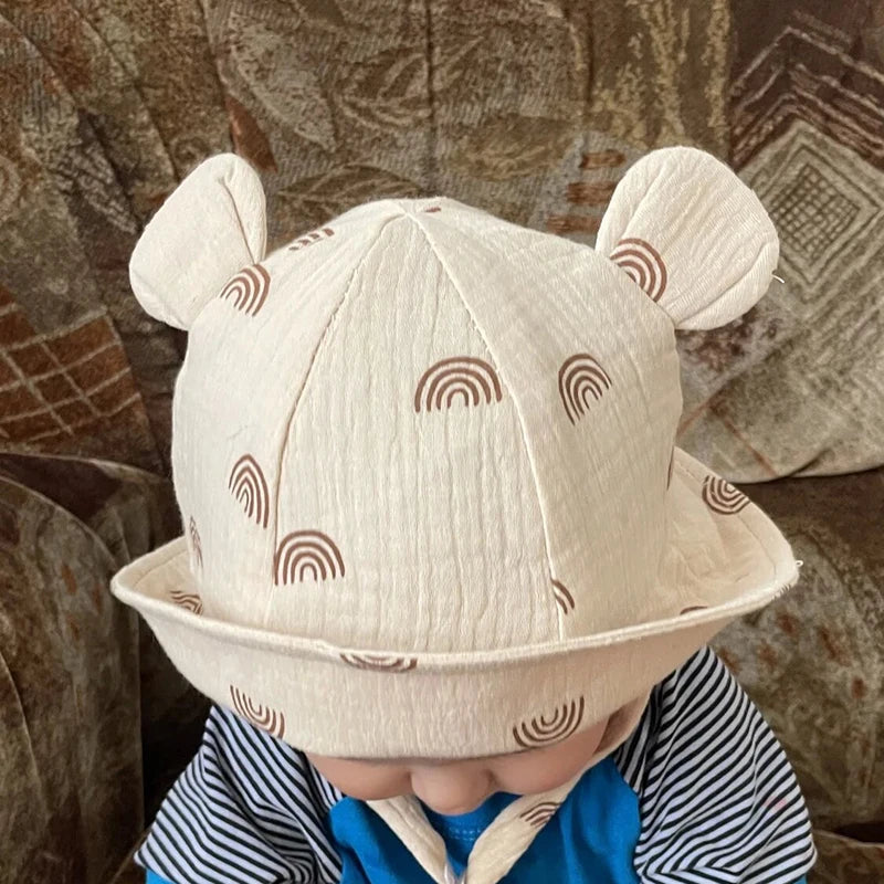 Kids Hat For Girls Muslin Cotton Children's Bucket Cap Panama Baby Girl Summer Travel Sunscreen Beach Hat Sun Fisherman Cap
