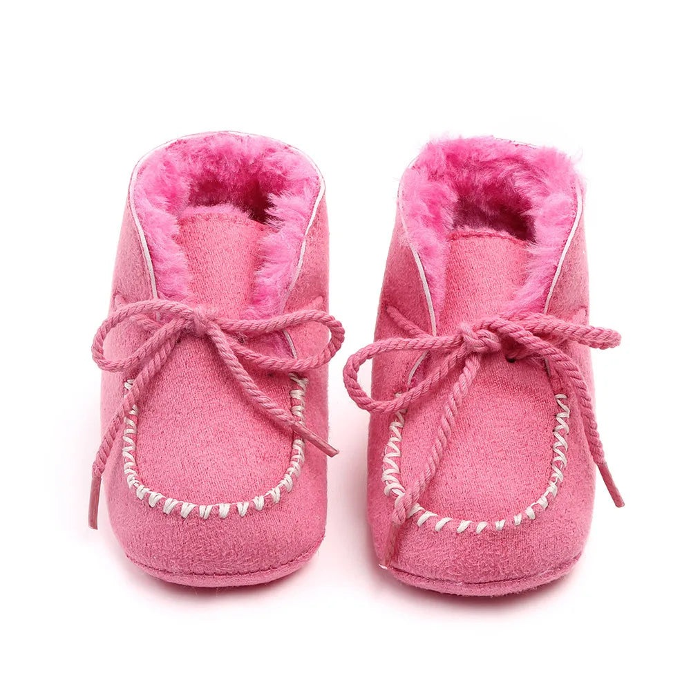 Winter Baby Girls and Boys Thick Warm Plush Fur Booties Fashion Design Soft Soled Comfortable High Quality Prewalker Shoes D2245