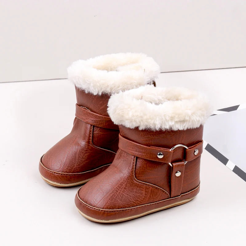Hot Selling Winter Baby Boy And Girl Pre Walking Toddler Shoes Fashion Design Fleece-lined For 0-18M Baby Winter Cotton Boots