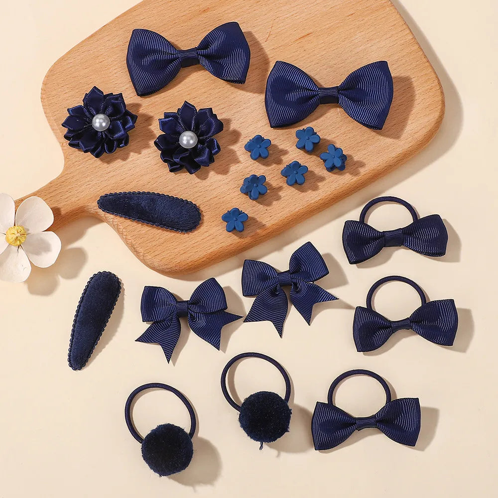 25pcs/set Hair Bows Headbands Hair Clip Hair Ties for Kids Girls Princess Cute Bowknot Hairbands Headwear Hair Accessories Set