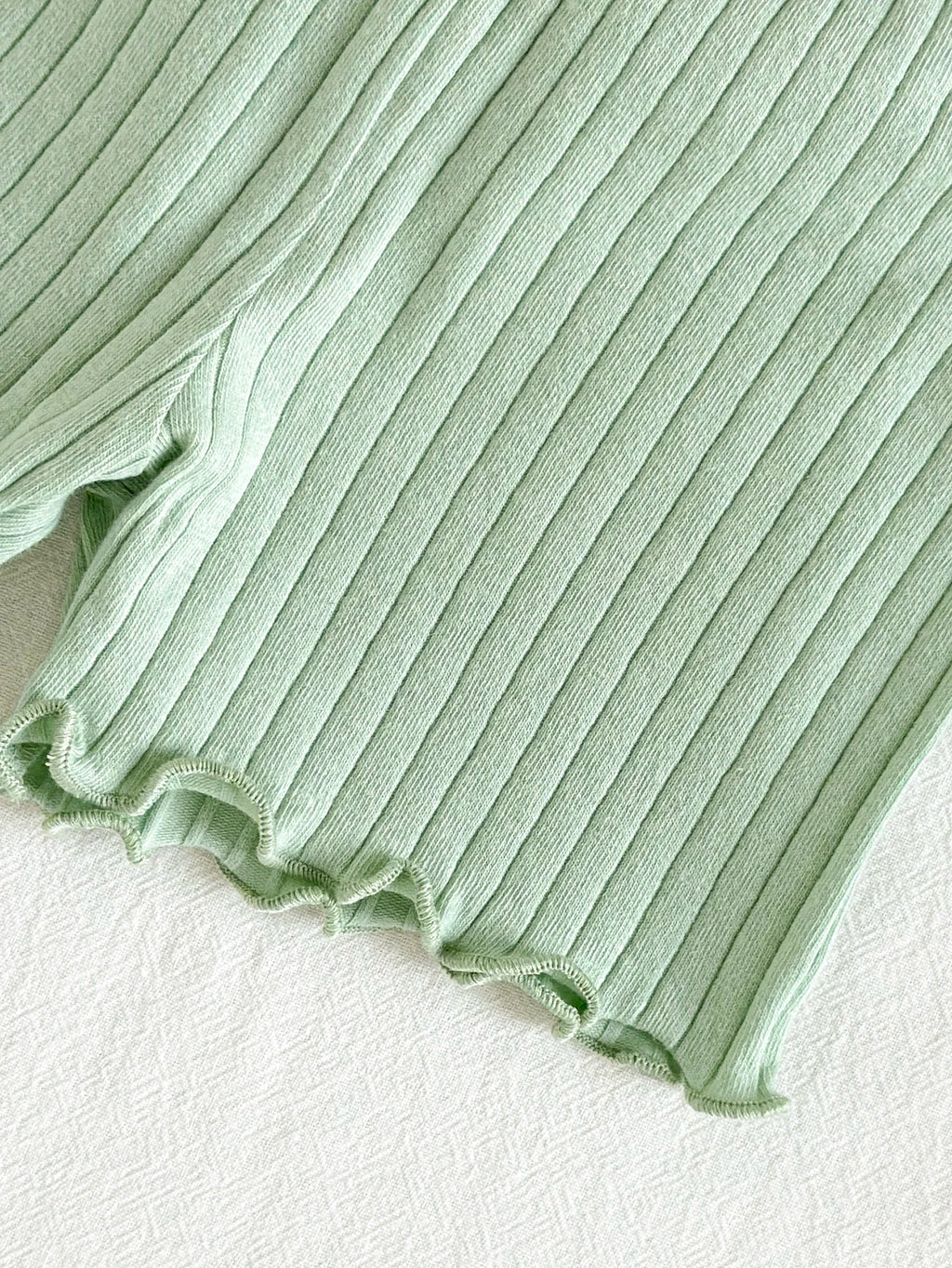 Newborn Baby Set Light Green Pit Strip Top+Pants Set Suitable for 0-9 Months Female Baby Comfortable Casual Set Baby clothing