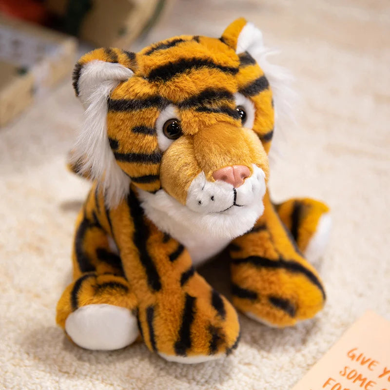 Nice 23cm Lifelike Stuffed Jungle Animal Plush Toy For Kids Sitting Tiger Elephant Monkey Leopard