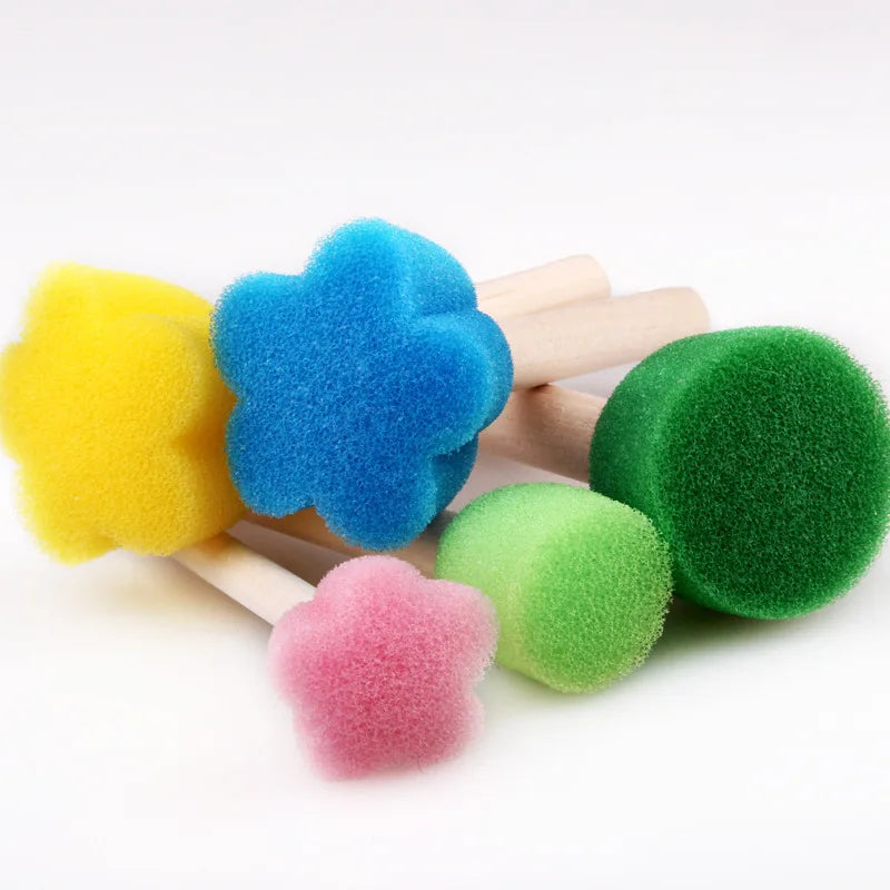 5Pcs/set Painting Sponge Brush Mini Colorful DIY Sponge Painting Tools for Kids Arts and Crafts