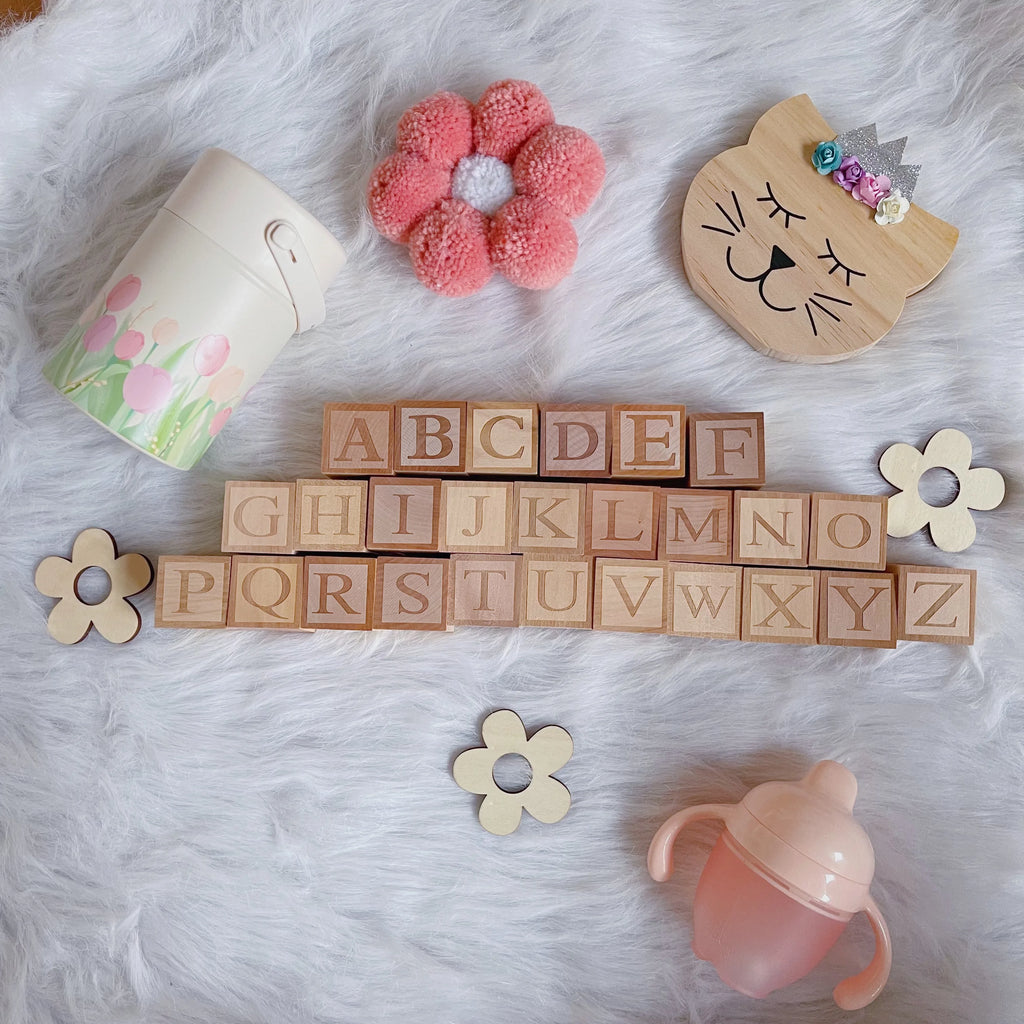 Ns Nordic Style Three-Dimensional Wooden Block Ornaments with 26 English Letters, Can Be Combined to Form Names, Home Crafts Ornaments, Wedding Photography Props