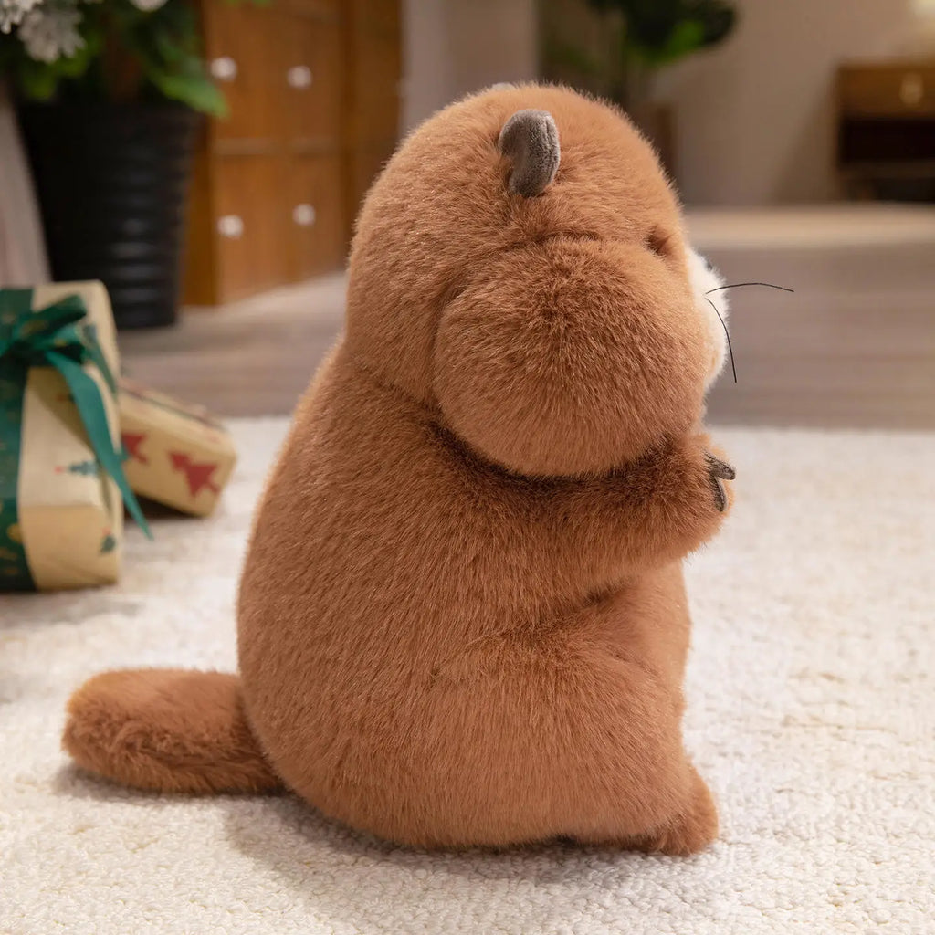 22/35/45cm Simulation Beaver Plush Doll Cute Fluffy Sitting Marmot Groundhog Toy For Kids Adorable Birthday Gift Doll