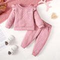 0-24 Months Baby Girl Set Solid Color Twist bar Tops+Long Pants 2pc/Set Baby Girl Spring  Autumn Fashion Set Toddlers' Clothing