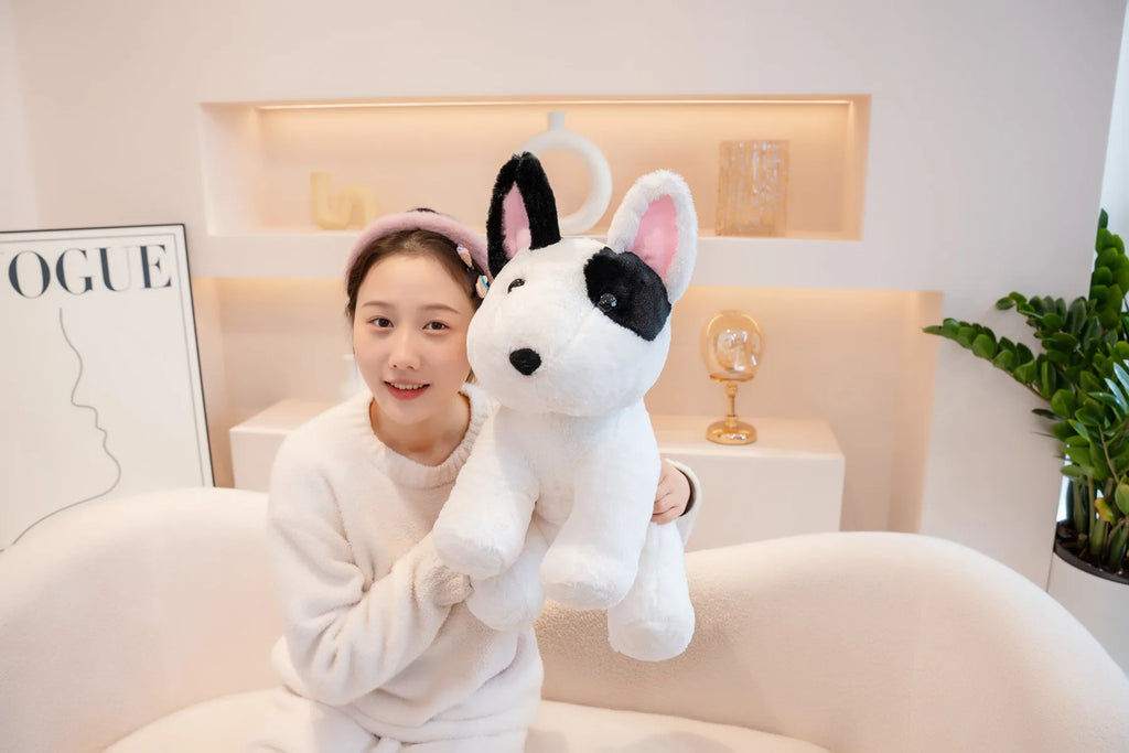 New 40/50cm Sitting Posture Bull Terrier Plush Toys Kawaii Pet Dog Stuffed Animal Toy Sleep Mate Throw Pillow Kid Birthday Gift