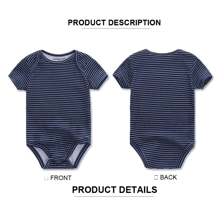 Kiddiezoom 5 Pcs/Lot Fashion Newborn Cartoon Short Sleeve Baby Boy Girl Bodysuits Soft 100%Cotton Infant Onesies Unisex Clothes