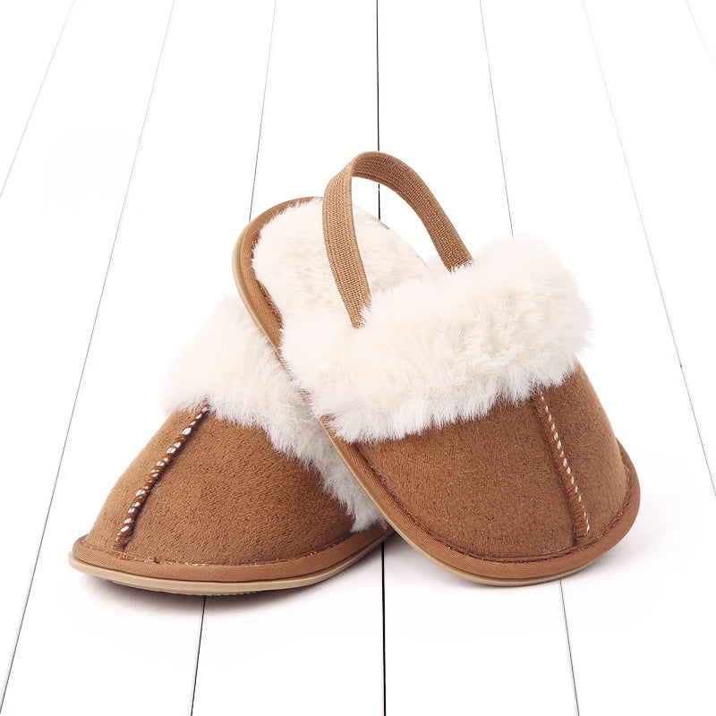 Winter and Autumn Baby Girl Boy Cotton Mop TPR Sole Anti Slip Solid Three Colors Warm Newborn Toddler Shoes First Walkers BC2345